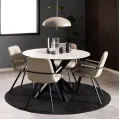 Jídelní kulatý stůl Heaven 120 cm bílý mramor/černý