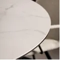 Jídelní kulatý stůl Heaven 120 cm bílý mramor/černý