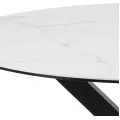 Jídelní kulatý stůl Heaven 120 cm bílý mramor/černý