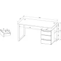Psací stůl Brego 73 150 cm antracit/dub Artisan