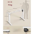 Nastavitelný elektrický rám pracovního stolu Vasagle Prom 90/140 cm bílý
