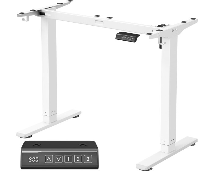 Nastavitelný elektrický rám pracovního stolu Vasagle Prom 90/140 cm bílý