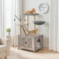 Škrabadlo pro kočky s toaletou Reni 112 cm šedé