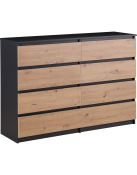 Komoda Houseland Malwax 01 dub artisan/antracitově šedá