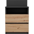 Noční stolek Houseland Malwa 01 dub artisan/antracit