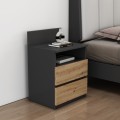 Noční stolek Houseland Malwa 01 dub artisan/antracit