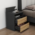 Noční stolek Houseland Malwa 01 dub artisan/antracit