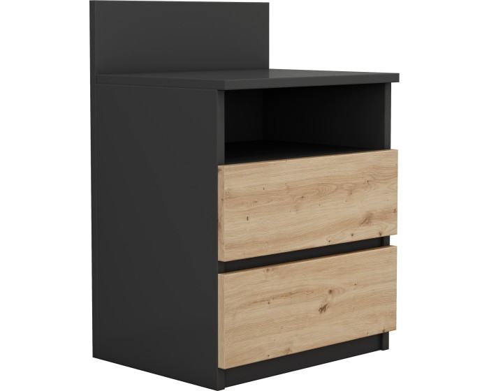 Noční stolek Houseland Malwa 01 dub artisan/antracit