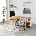 Rohový kancelářský stůl s regálem Houseland Nuvia Home 02 160 cm dub/bílý