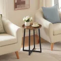 Kulatý odkládací stolek Houseland Fly hnědý/černý