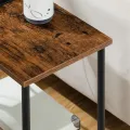 Odkládací stolek Houseland Lela s nabíjecí stanicí a USB hnědý/černý