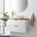 Závěsná skříňka pod umyvadlo Houseland Velora s deskou 80 cm bílá/dub