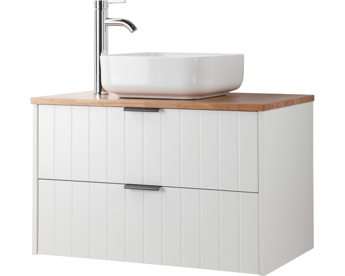 Závěsná skříňka pod umyvadlo Houseland Velora s deskou 80 cm bílá/dub
