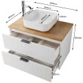 Závěsná skříňka pod umyvadlo Houseland Velora s deskou 80 cm bílá/dub
