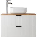 Závěsná skříňka pod umyvadlo Houseland Velora s deskou 80 cm bílá/dub