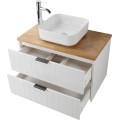 Závěsná skříňka pod umyvadlo Houseland Velora s deskou 80 cm bílá/dub