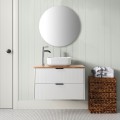 Závěsná skříňka pod umyvadlo Houseland Velora s deskou 80 cm bílá/dub