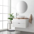 Závěsná skříňka pod umyvadlo Houseland Velora s deskou 80 cm bílá/dub