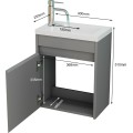 Závěsná skříňka s umyvadlem Houseland Zendi 40 cm šedá