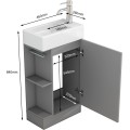 Volně stojící skříňka s umyvadlem Houseland Ruvin 46 cm šedá