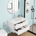 Závěsná skříňka pod umyvadlo Houseland Nirela 80 cm bílá