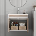Závěsná skříňka pod umyvadlo Houseland Morvia 60 cm dub/bílá