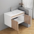Závěsná skříňka pod umyvadlo Houseland Morvia 80 cm dub/bílá
