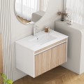 Závěsná skříňka pod umyvadlo Houseland Morvia 80 cm dub/bílá