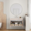 Závěsná skříňka pod umyvadlo Houseland Morvia 80 cm dub/bílá