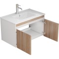 Závěsná skříňka pod umyvadlo Houseland Morvia 80 cm dub/bílá