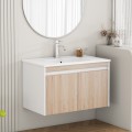Závěsná skříňka pod umyvadlo Houseland Morvia 80 cm dub/bílá