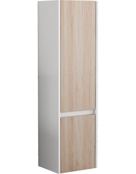 Vysoká závěsná koupelnová skříňka Houseland Nivra dub/bílá