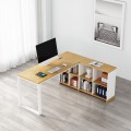 Rohový kancelářský stůl s regálem Houseland Nuvia Home 02 160 cm dub/bílý