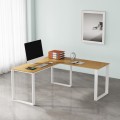 Rohový kancelářský stůl Houseland Nuvia Home 03 160 cm dub/bílý