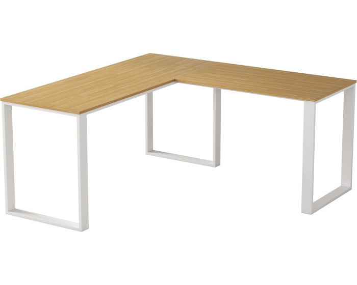 Rohový kancelářský stůl Houseland Nuvia Home 03 160 cm dub/bílý