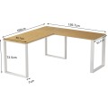 Rohový kancelářský stůl Houseland Nuvia Home 03 160 cm dub/bílý
