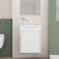 Závěsná skříňka s umyvadlem Houseland Mavon 40 cm bílá