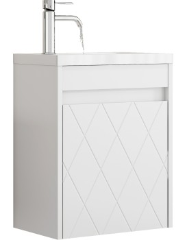 Závěsná skříňka s umyvadlem Houseland Mavon 40 cm bílá
