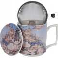 Porcelánový hrnek CITY OF MAGNOLIAS 450 ml se sítkem vícebarevný