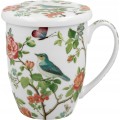 Porcelánový hrnek BIRDY BIRD 350 ml se sítkem bílý/vícebarevný
