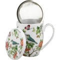 Porcelánový hrnek BIRDY BIRD 350 ml se sítkem bílý/vícebarevný
