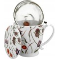 Porcelánový hrnek FLOWER MEADOW 510 ml se sítkem vícebarevný/bílý