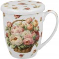 Porcelánový hrnek PIWONIE 350 ml se sítkem vicebarevný
