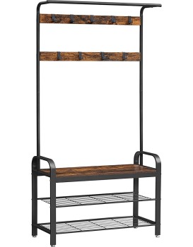 Předsíňový věšák s botníkem Vasagle Lena 84 cm hnědý