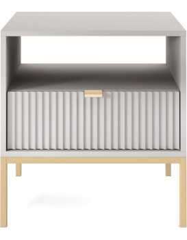 Noční stolek Nova 54 cm šedý/zlatý