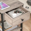 Noční stolek Vasagle Ferira 40 cm s nabíjecí stanicí černý/šedý
