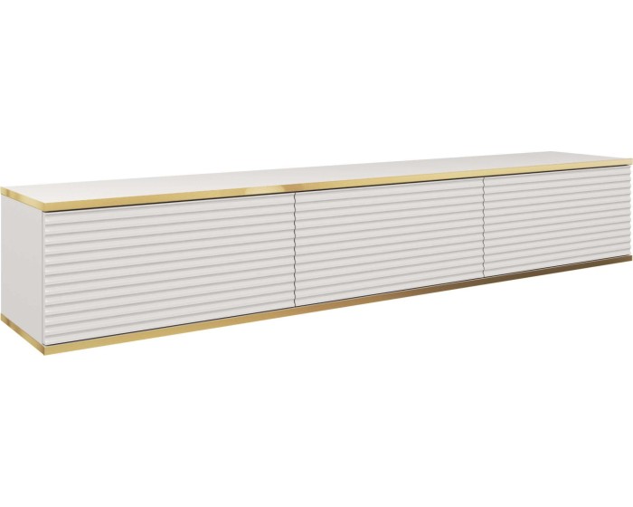 Závěsný televizní stolek Oro MDF 175 cm bílý/zlatý