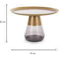 Konferenční stolek Tiffany 70 cm čirý/zlatý