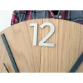 Dřevěné nástěnné hodiny Aksel 60 cm dub přírodní/černé/šedé