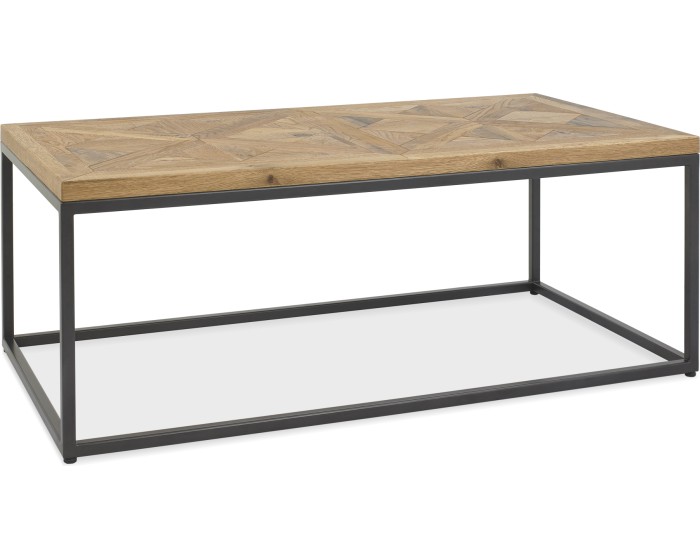 Konferenční stolek Indus 114 cm z masivu dub přírodní/grafit